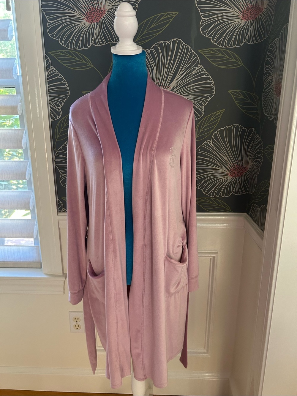 Juicy Couture Mauve Lounge Robe with Rhinestone Logo
